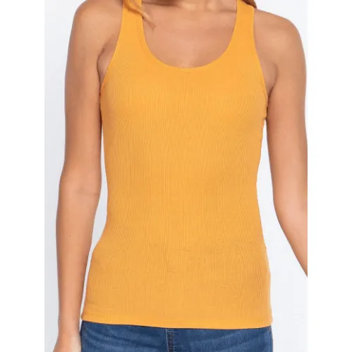 Rib Knit Tank Top with Racerback