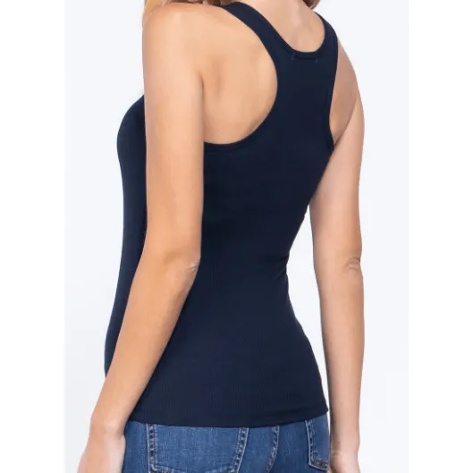 Rib Knit Tank Top with Racerback