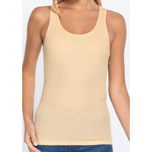 Rib Knit Tank Top with Racerback