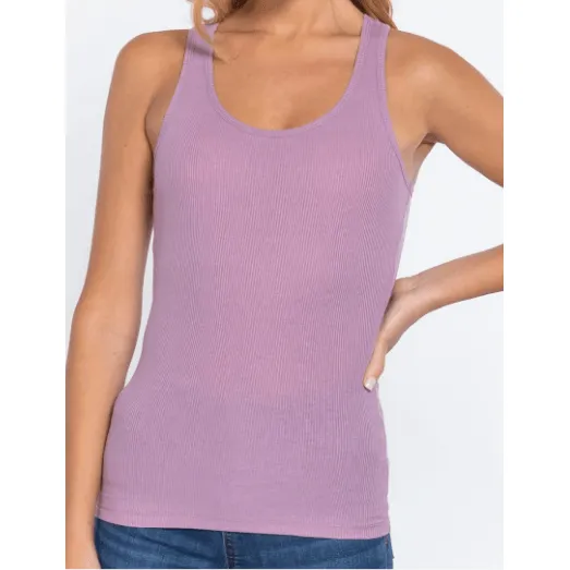 Rib Knit Tank Top with Racerback