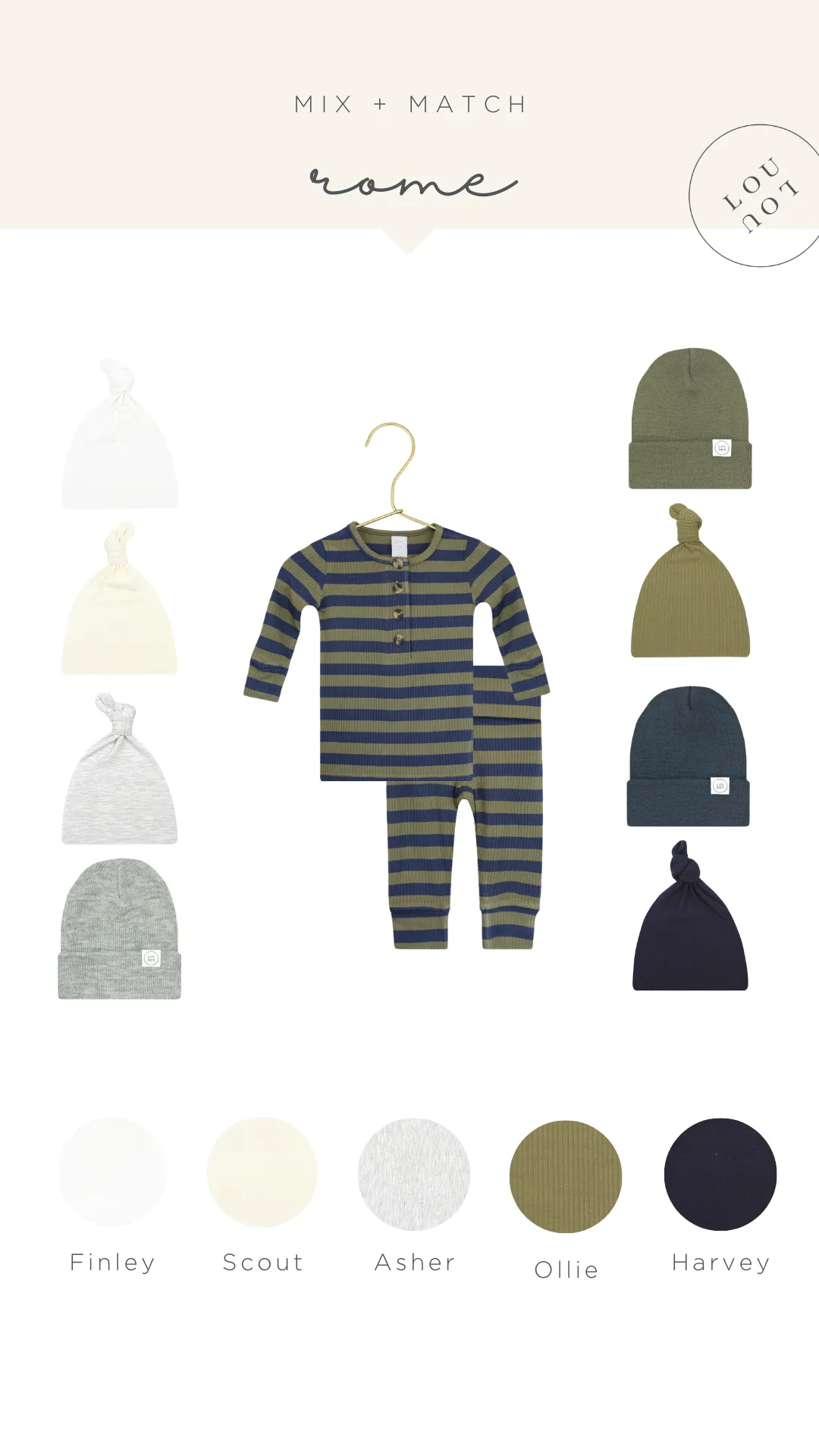 Rome Ribbed Newborn Hat Bundle (Top   Bottom)