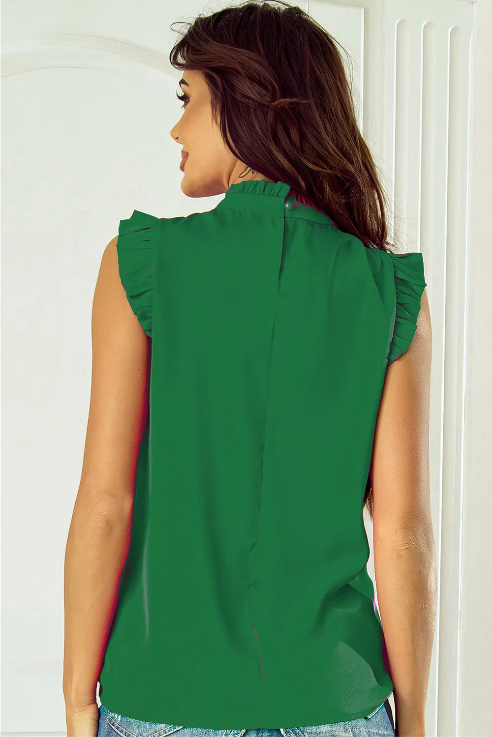 Ruffled Green Blouse