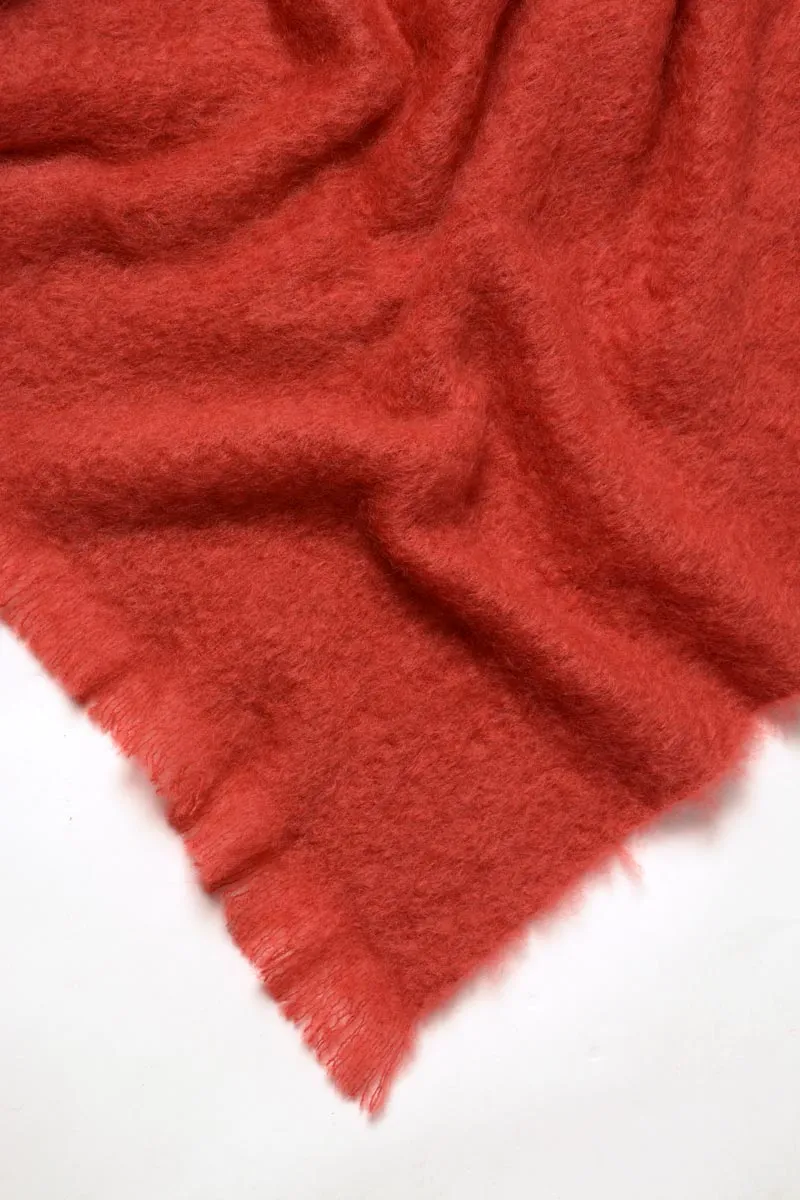 Russet Red Mohair Throw Blanket