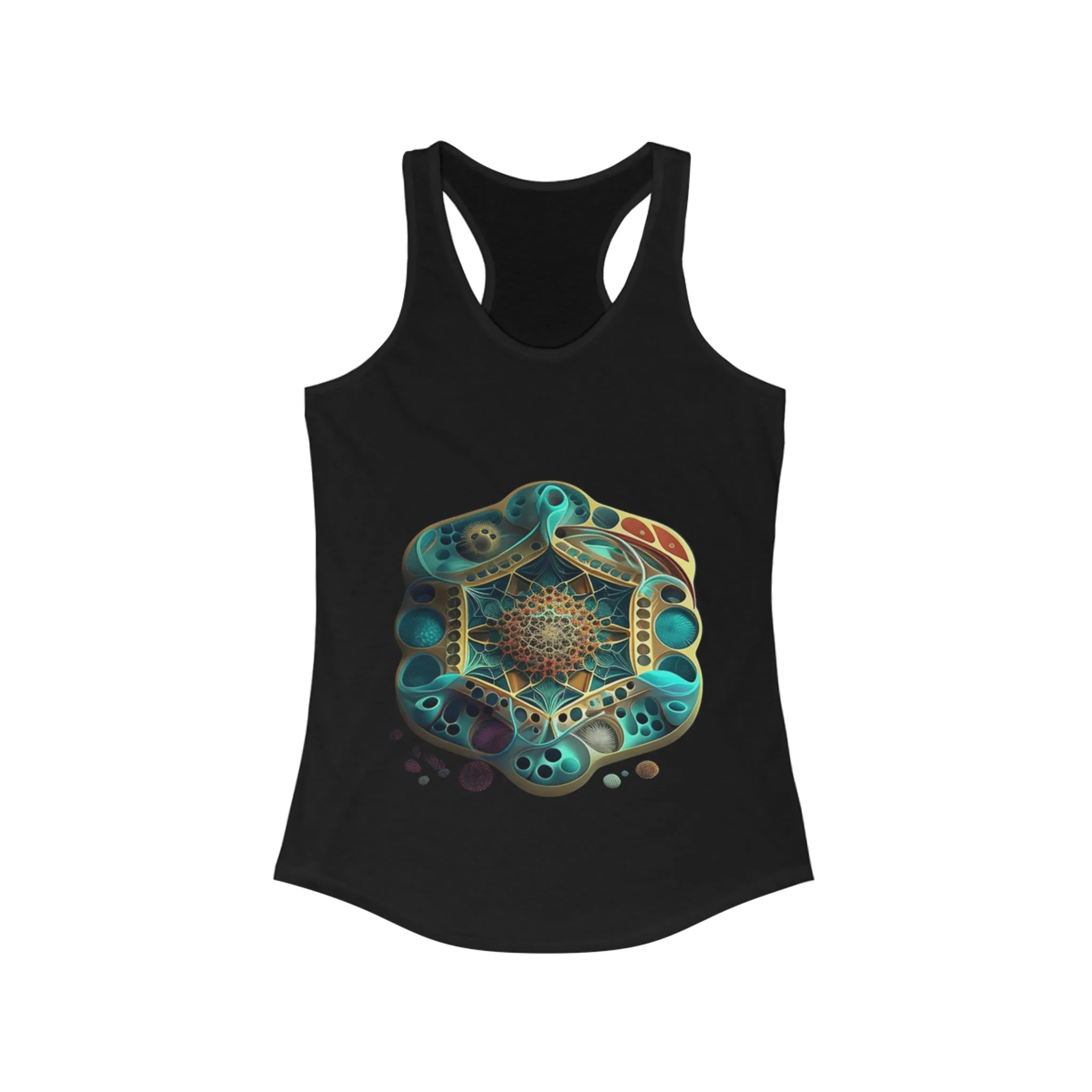 Sacred Geometry Tank Top, Hexagons Tank Top, Racerback Tank Top, Graphic Tank Top, Black Summer Tank Tops for Women