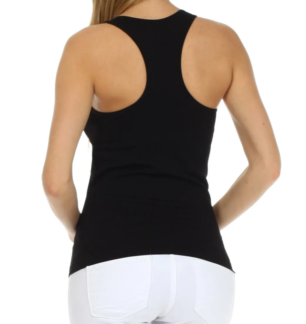 Sakkas Basics Ribbed Racerback Cami Tank Top