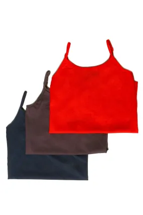 Sakkas Seamless Adjustable Strap Cami Tank Top - Assorted Color 3 Pack