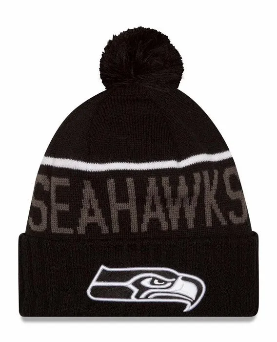 Seattle Seahawks New Era Black Sport Knit Hat