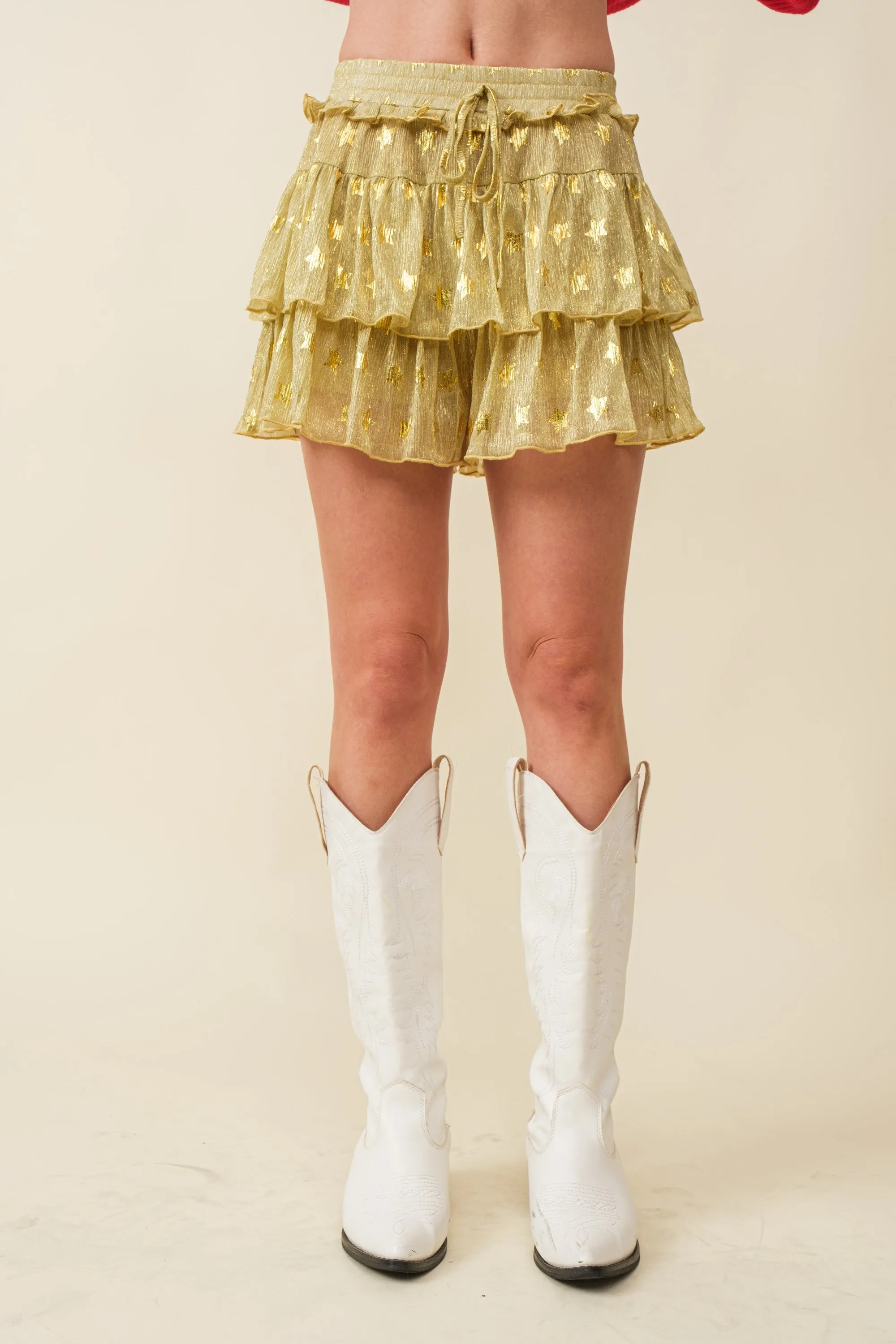 Seeing Stars Ruffle Star Foil Skirt