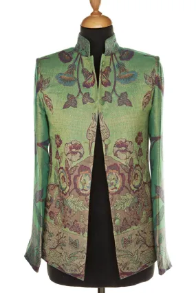 Short Nehru Jacket in Dragonfly Green