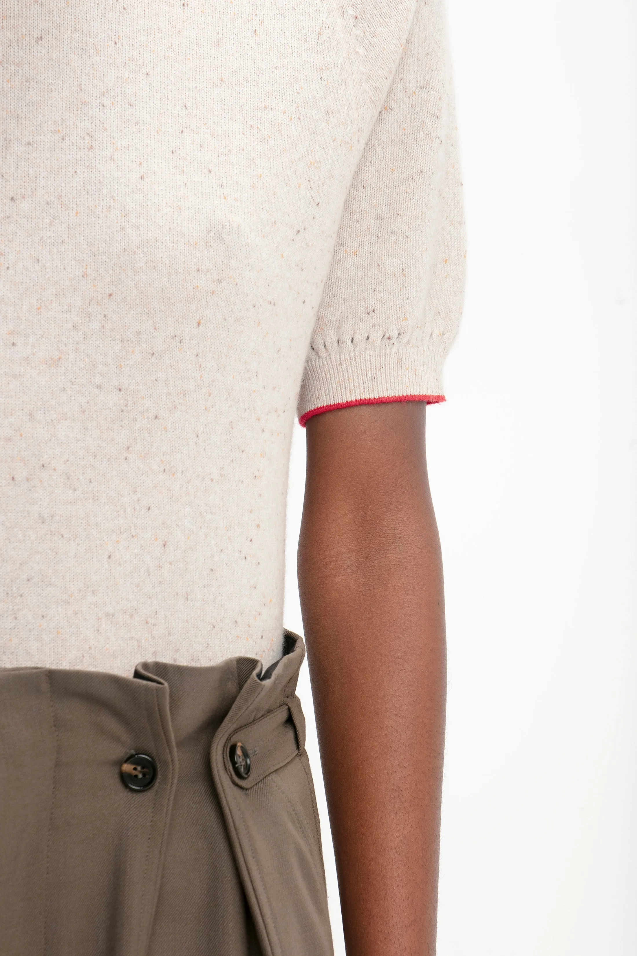 Short Sleeve Top In Nougat