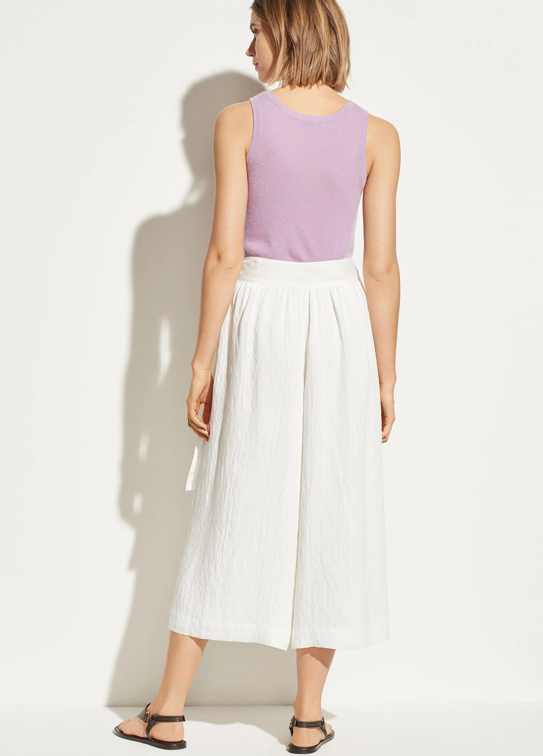 Side Tie Culotte in Optic White