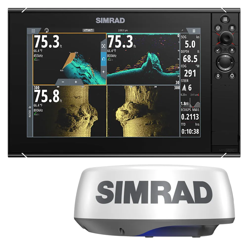 Simrad NSS12 evo3S Combo Multi-Function Chartplotter/Fishfinder Radar Bundle HALO20  - No HDMI Video Outport [000-15555-002]