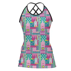 Small World Women's Criss-Cross Open Back Tank Top