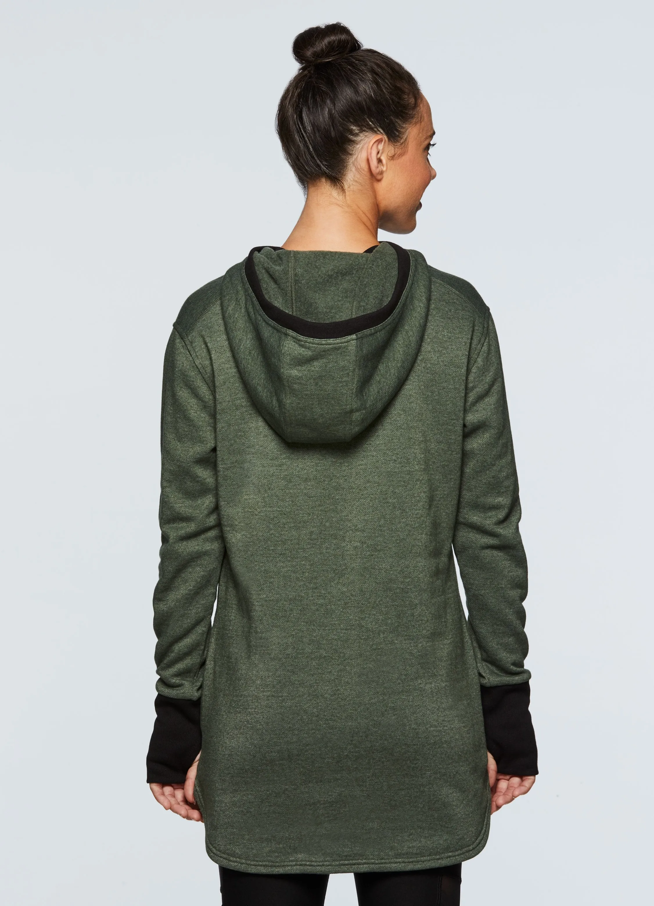 Studio Fleece Hoodie Tunic Pullover Sweatshirt