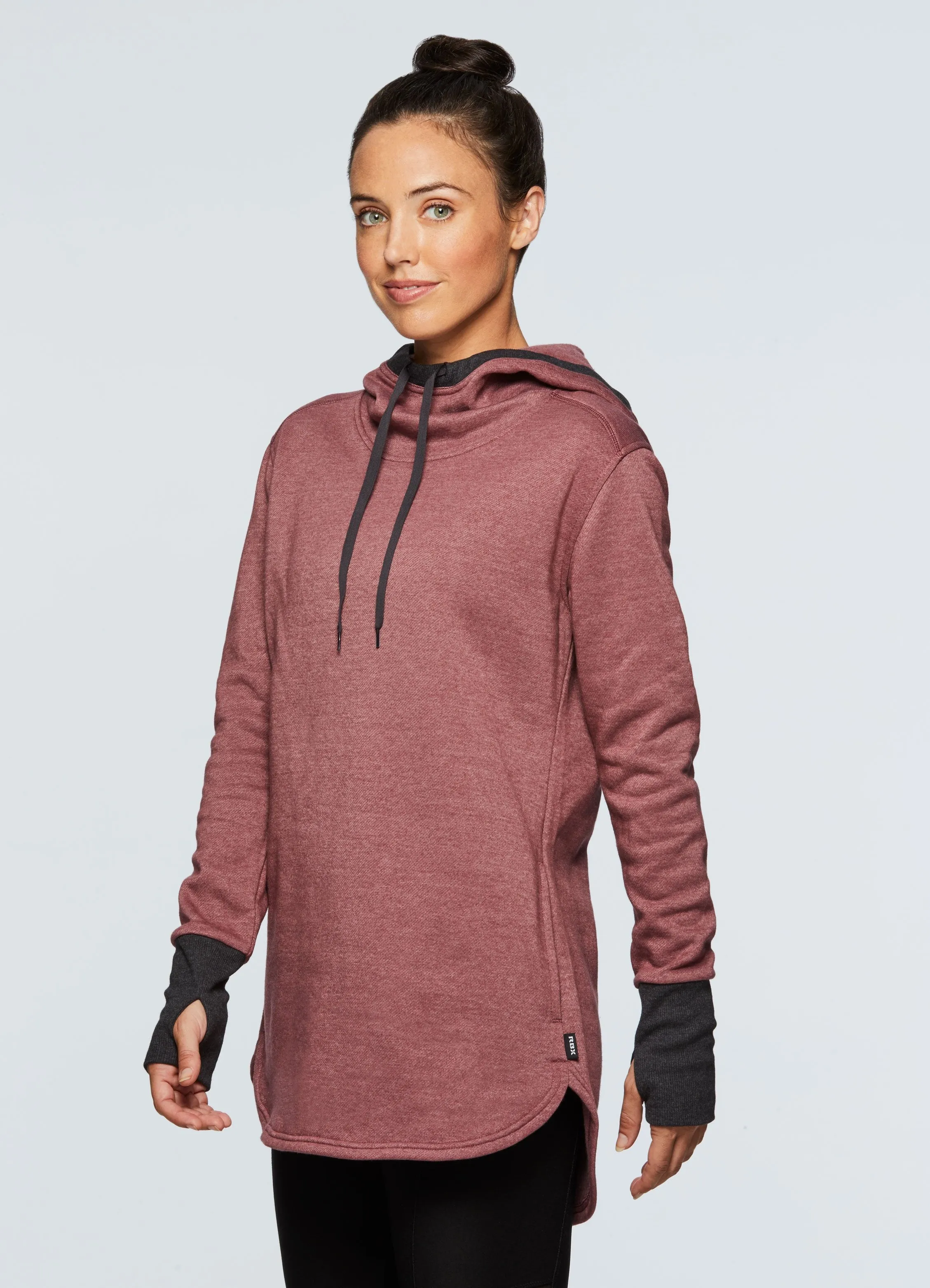 Studio Fleece Hoodie Tunic Pullover Sweatshirt