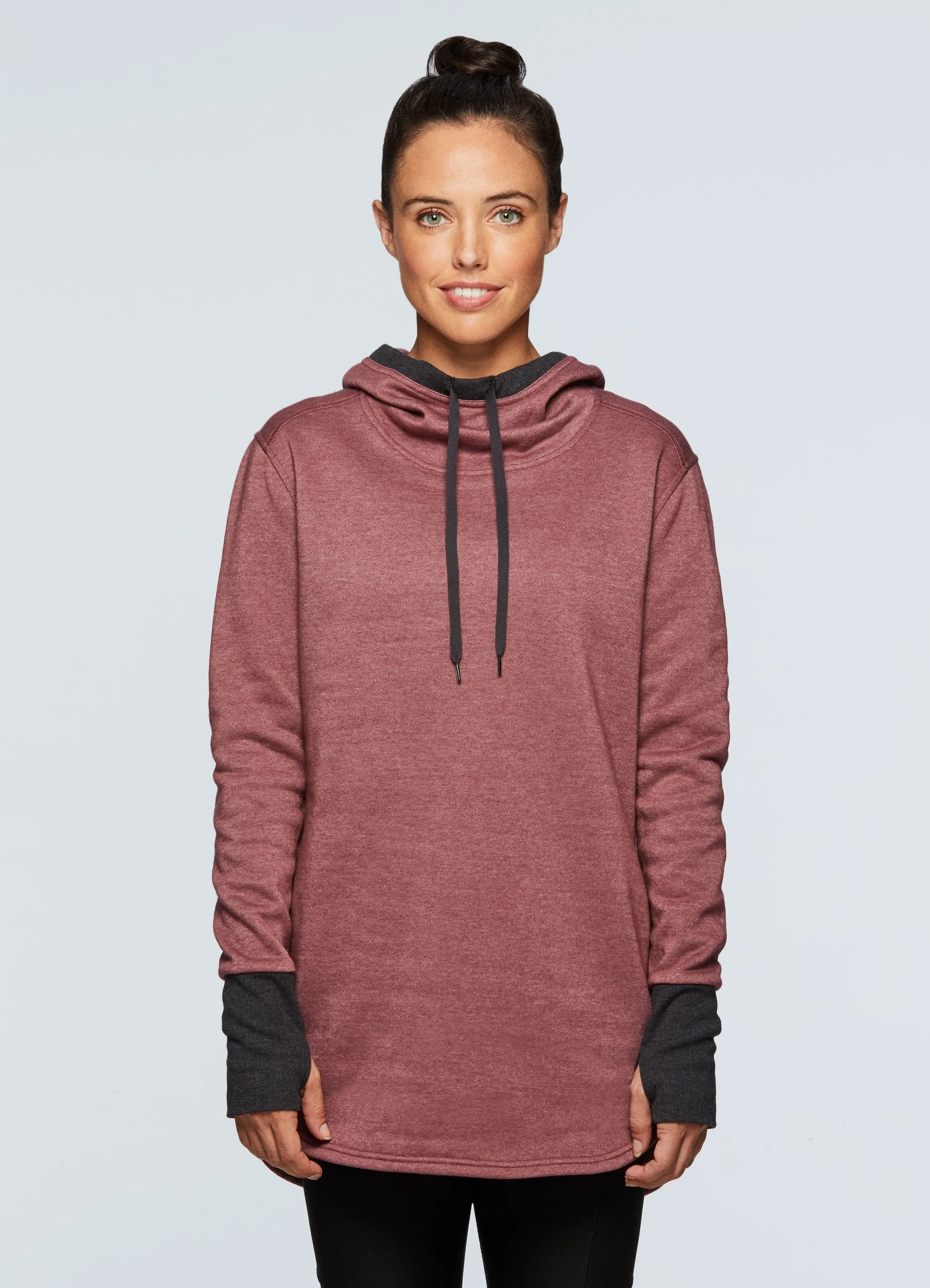 Studio Fleece Hoodie Tunic Pullover Sweatshirt