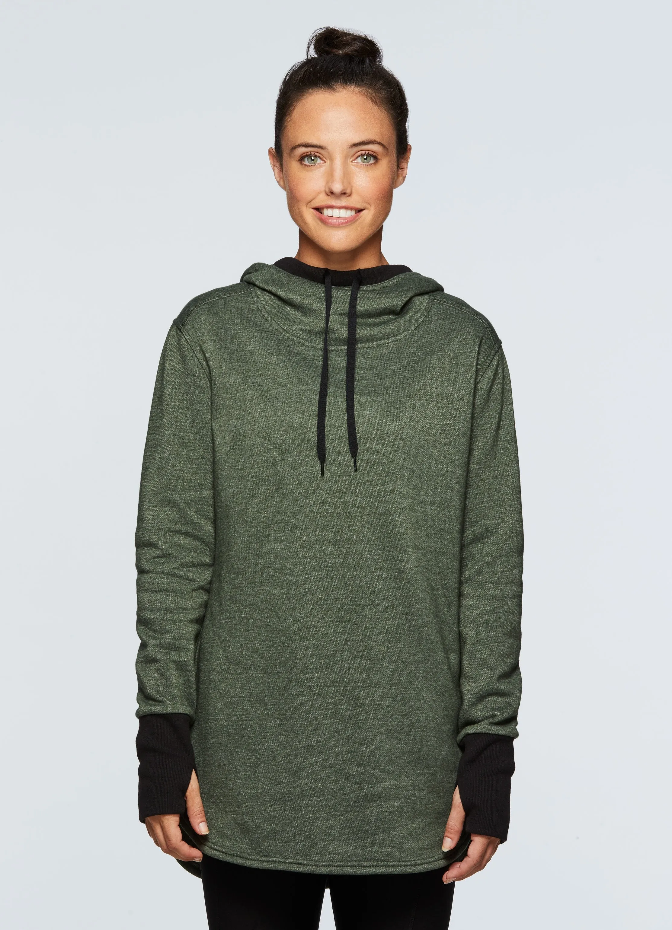 Studio Fleece Hoodie Tunic Pullover Sweatshirt