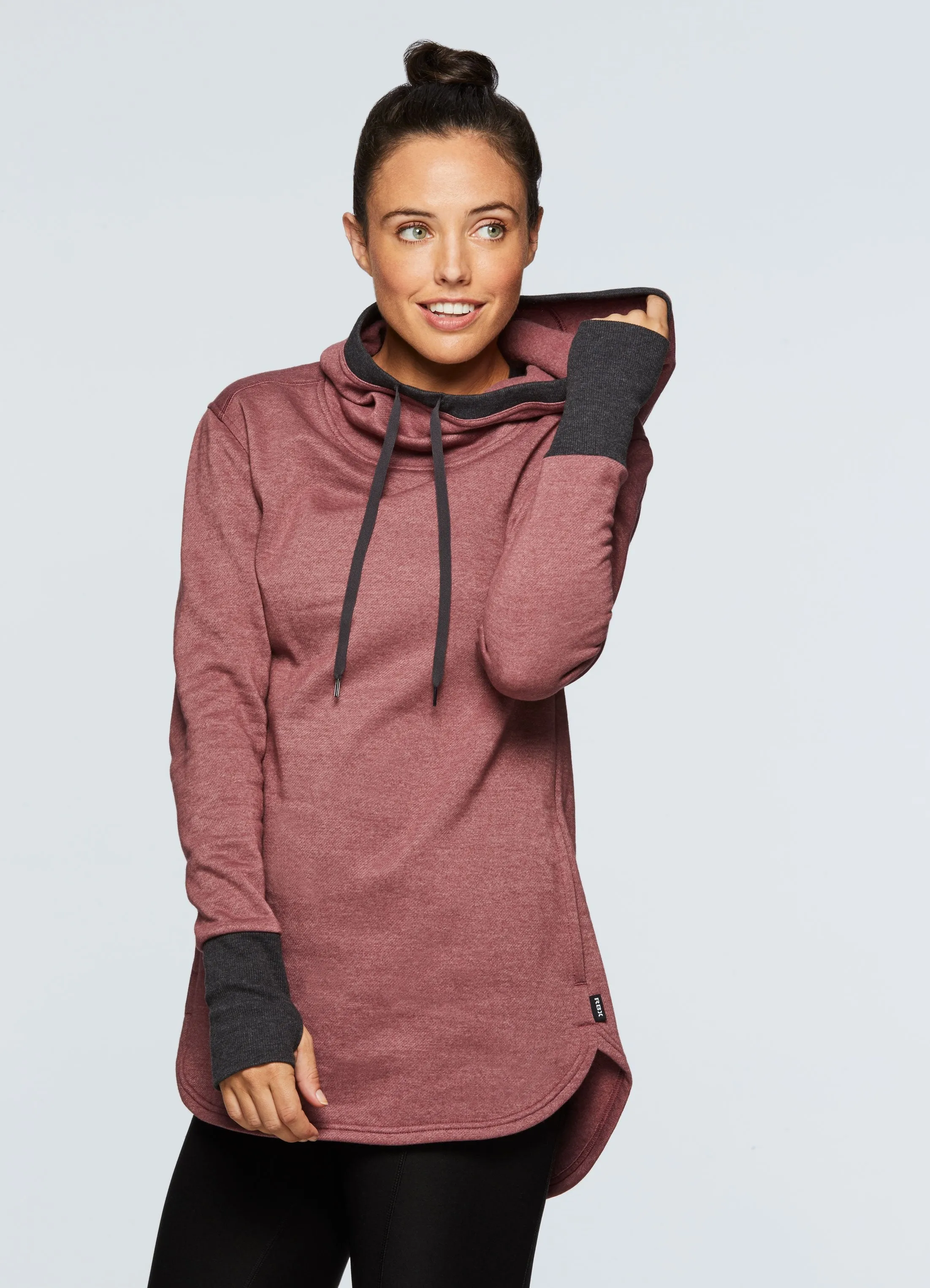 Studio Fleece Hoodie Tunic Pullover Sweatshirt