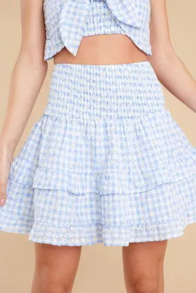 Sunshine On My Mind Light Blue Gingham Skirt