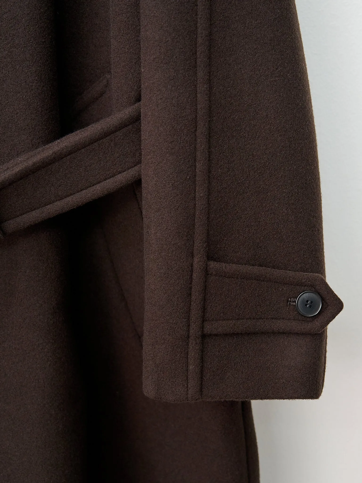 Super 140's Wool Melton Coat - Brown