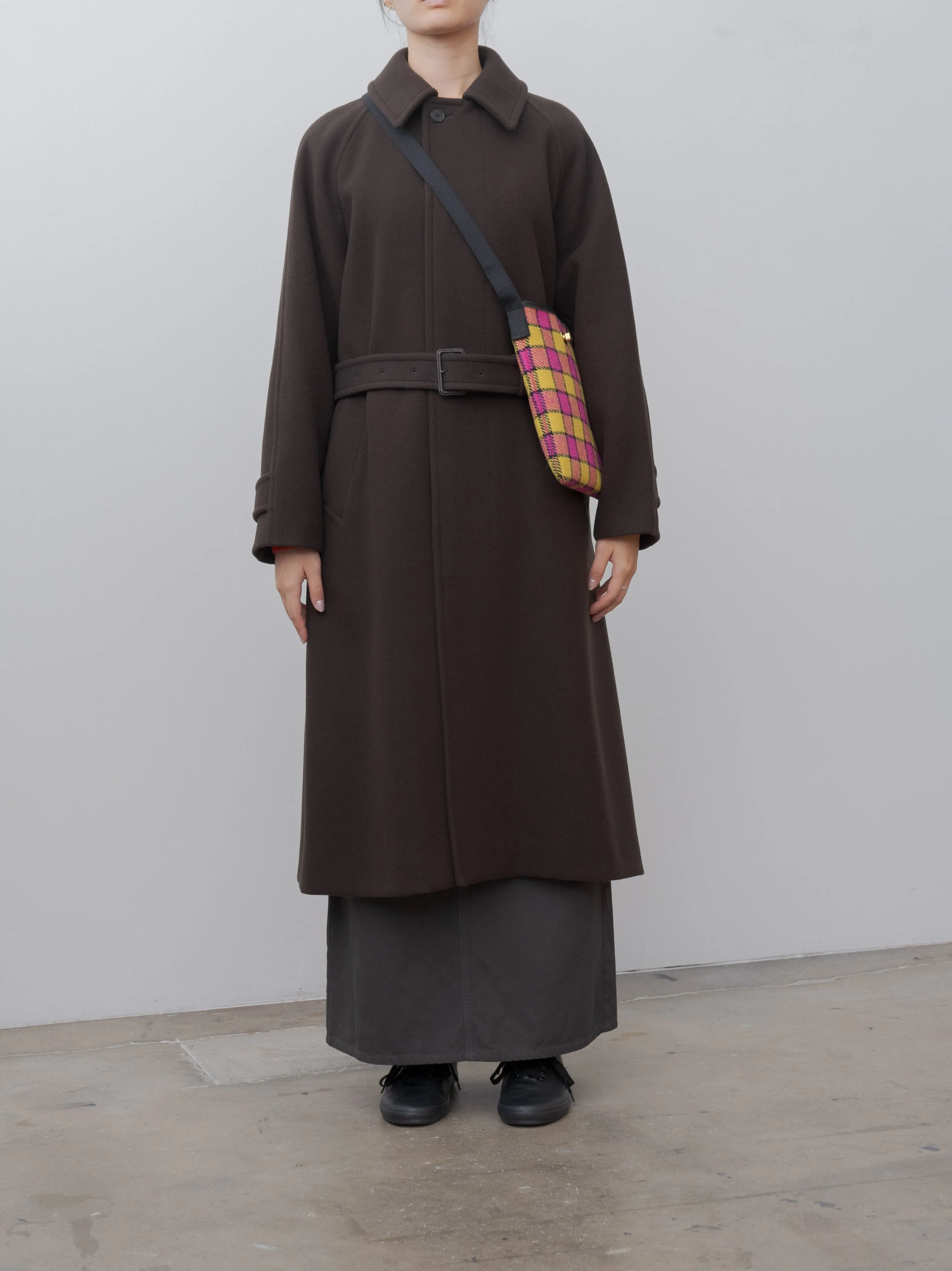 Super 140's Wool Melton Coat - Brown