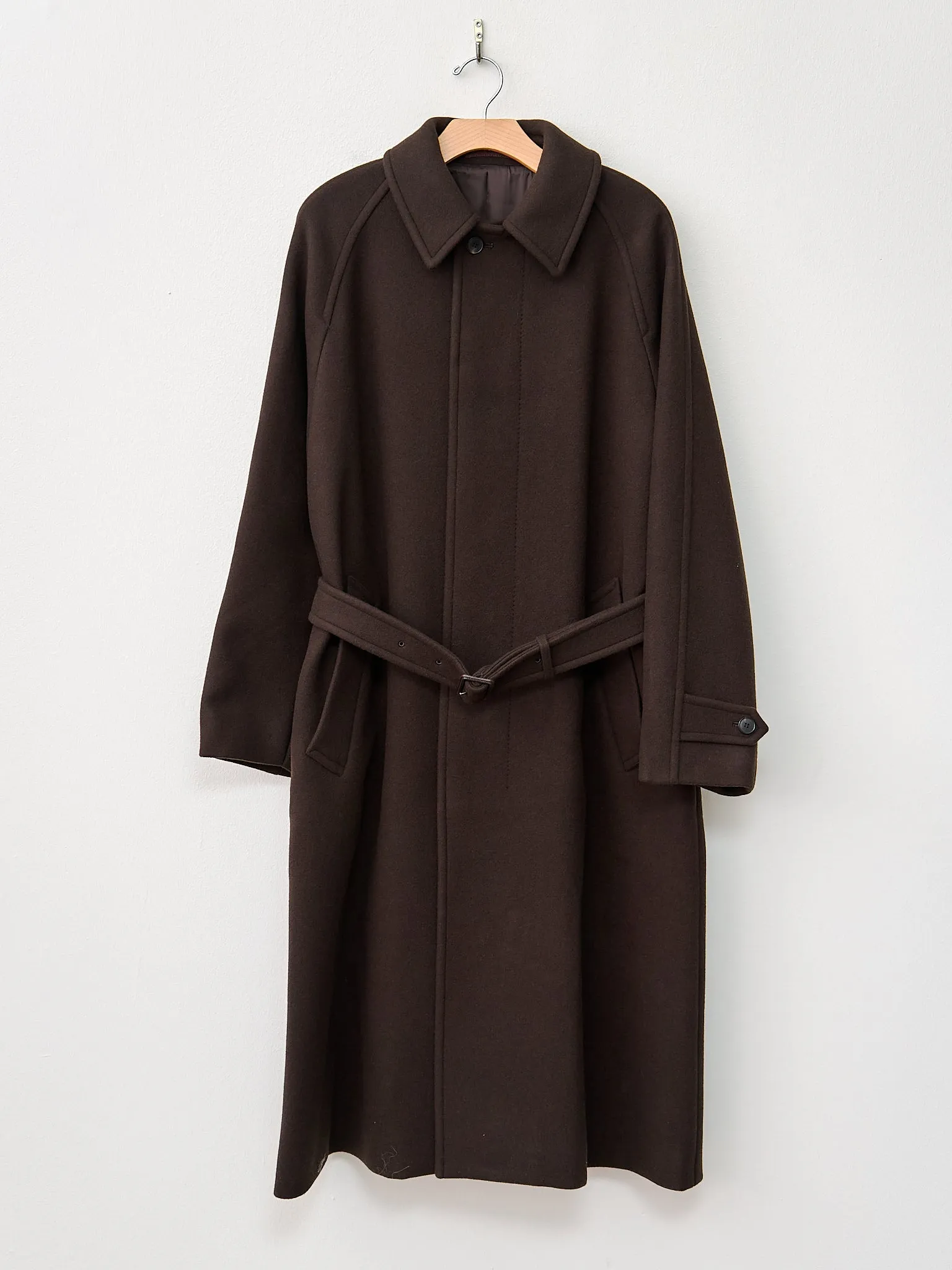 Super 140's Wool Melton Coat - Brown