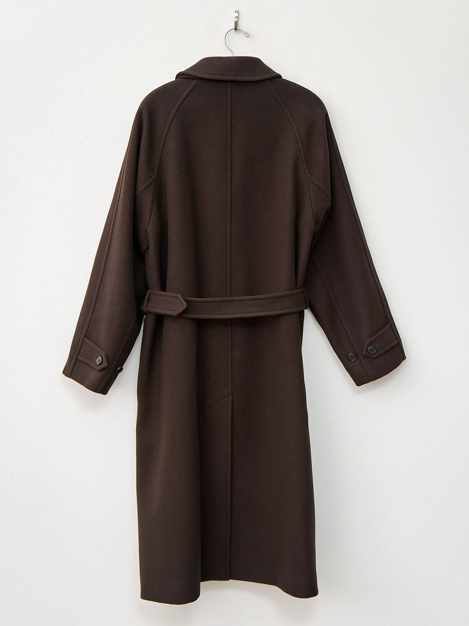 Super 140's Wool Melton Coat - Brown