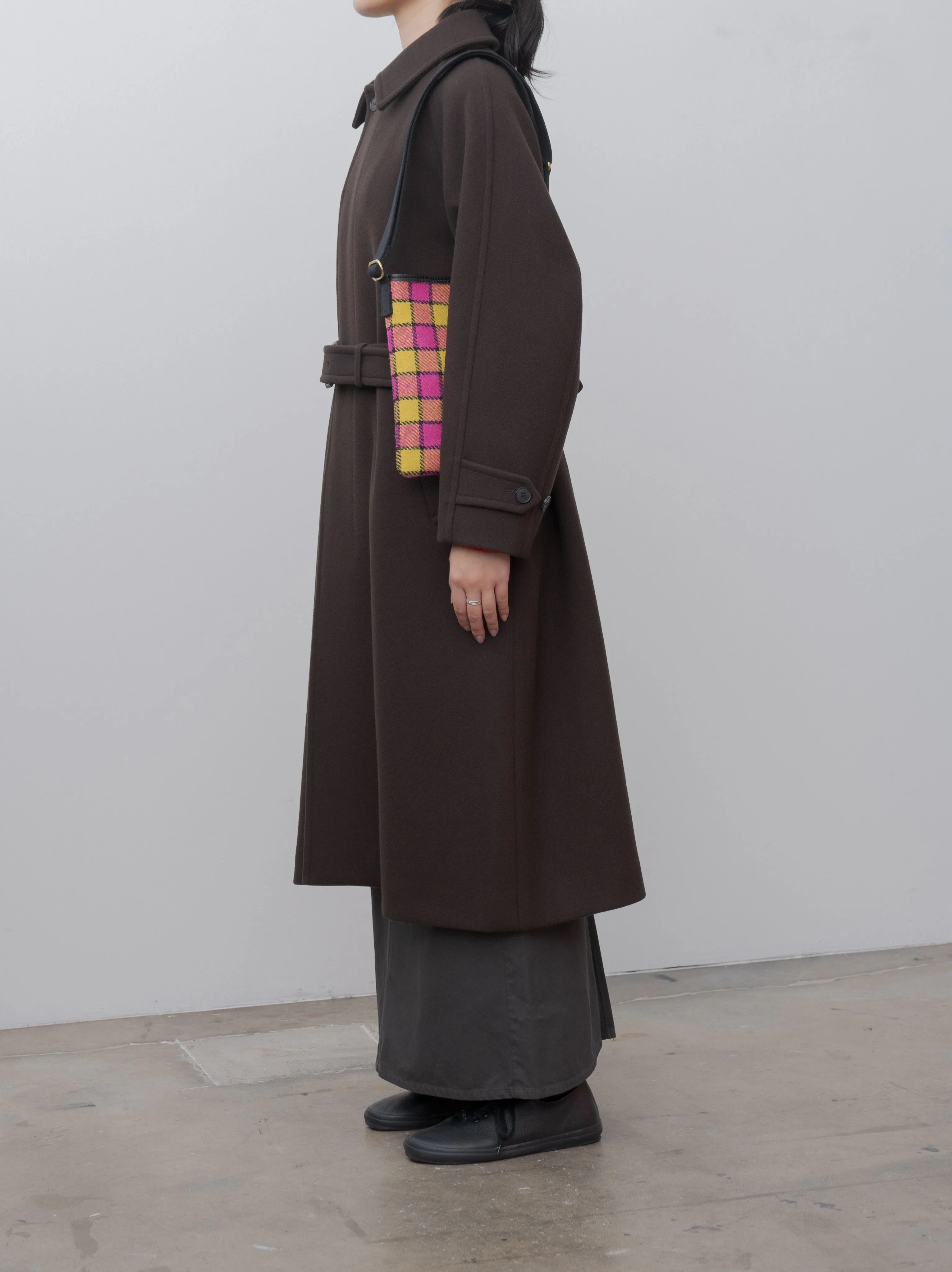 Super 140's Wool Melton Coat - Brown