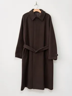 Super 140's Wool Melton Coat - Brown