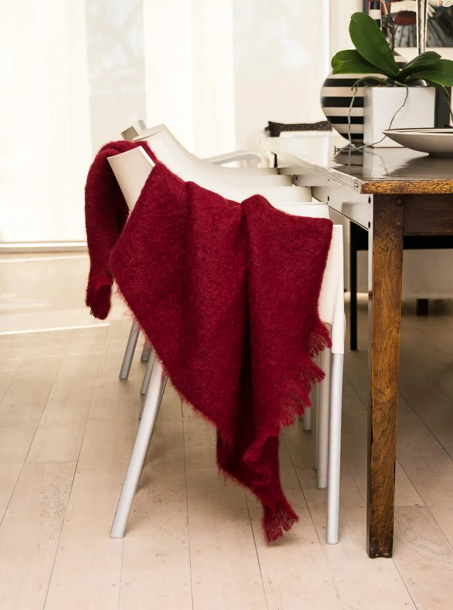 Tamarind Red Mohair Chair Throw