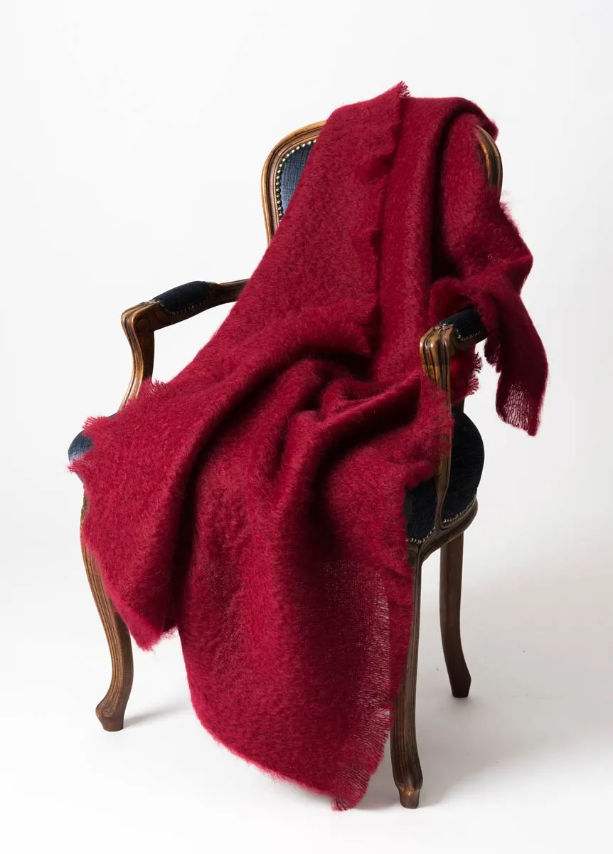 Tamarind Red Mohair Chair Throw