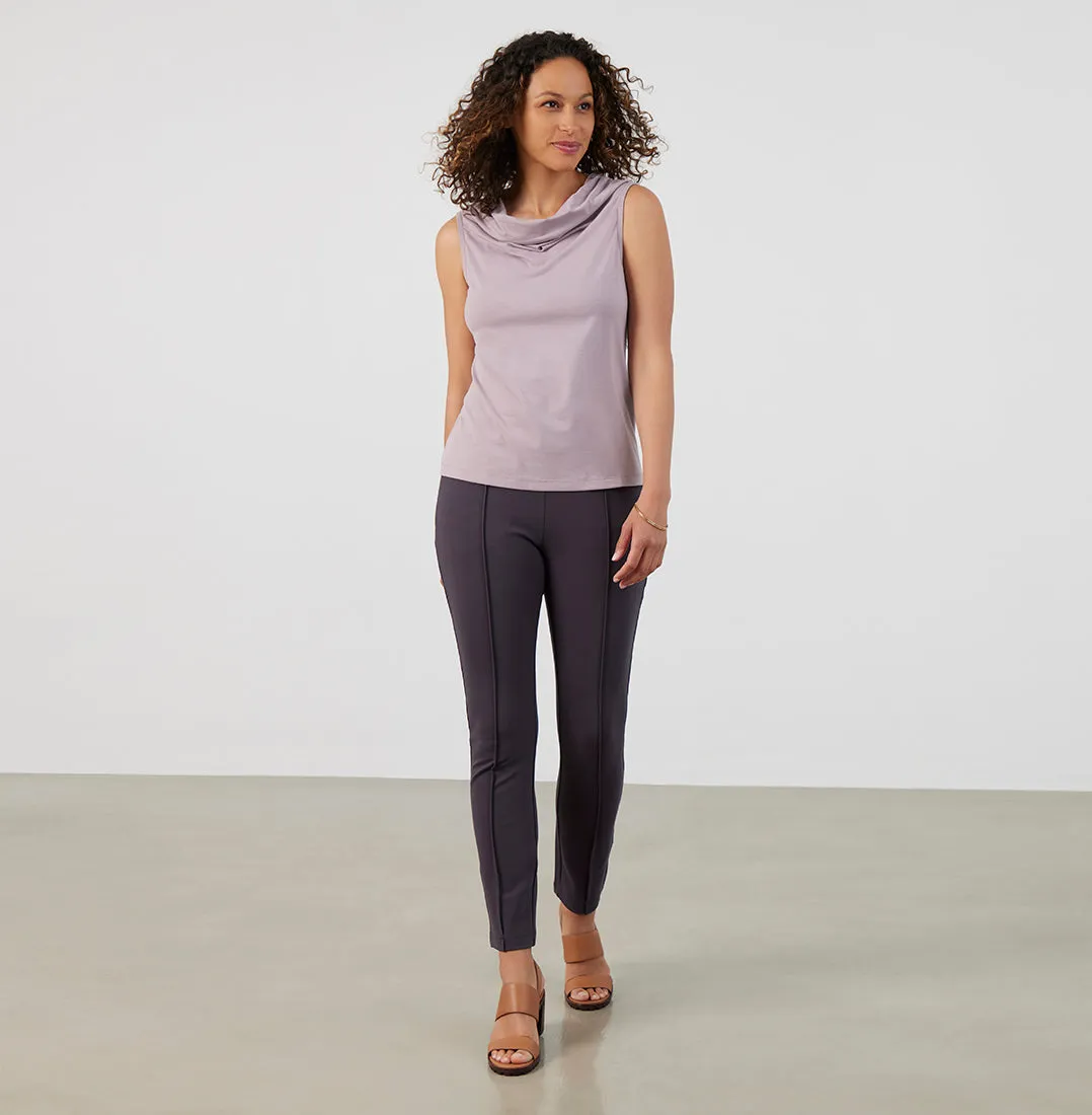 Threshold Cowl Neck Top Petite Fit - Misty Mauve