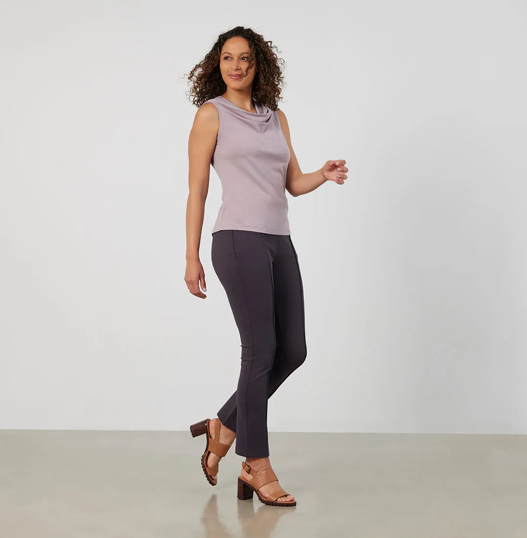 Threshold Cowl Neck Top Petite Fit - Misty Mauve