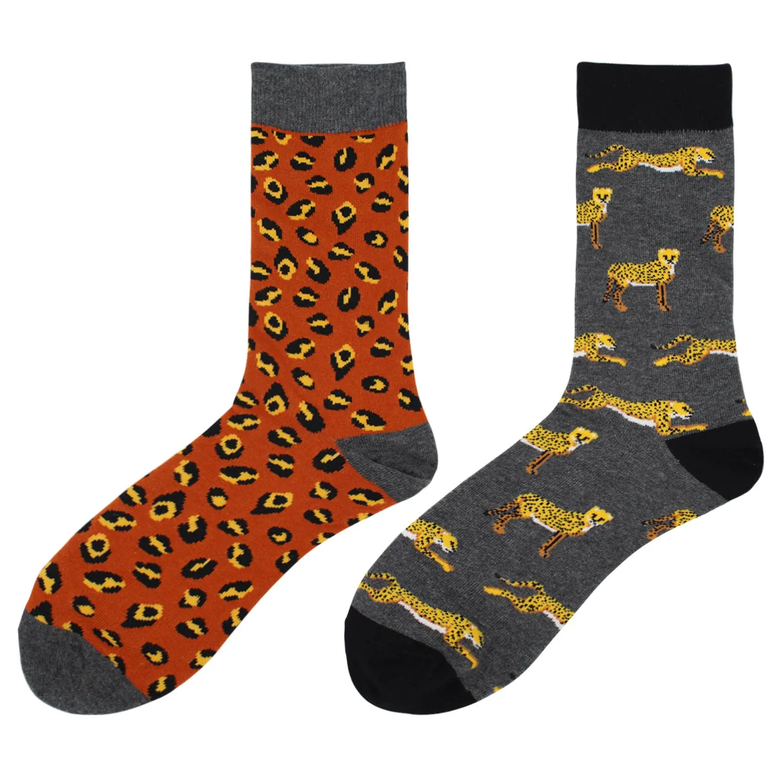 Tiger, Cheetah, Bee, Cat, Tiger, Animal Fun Mismatch socks