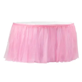 Tulle Tutu 17ft Table Skirt - Pink