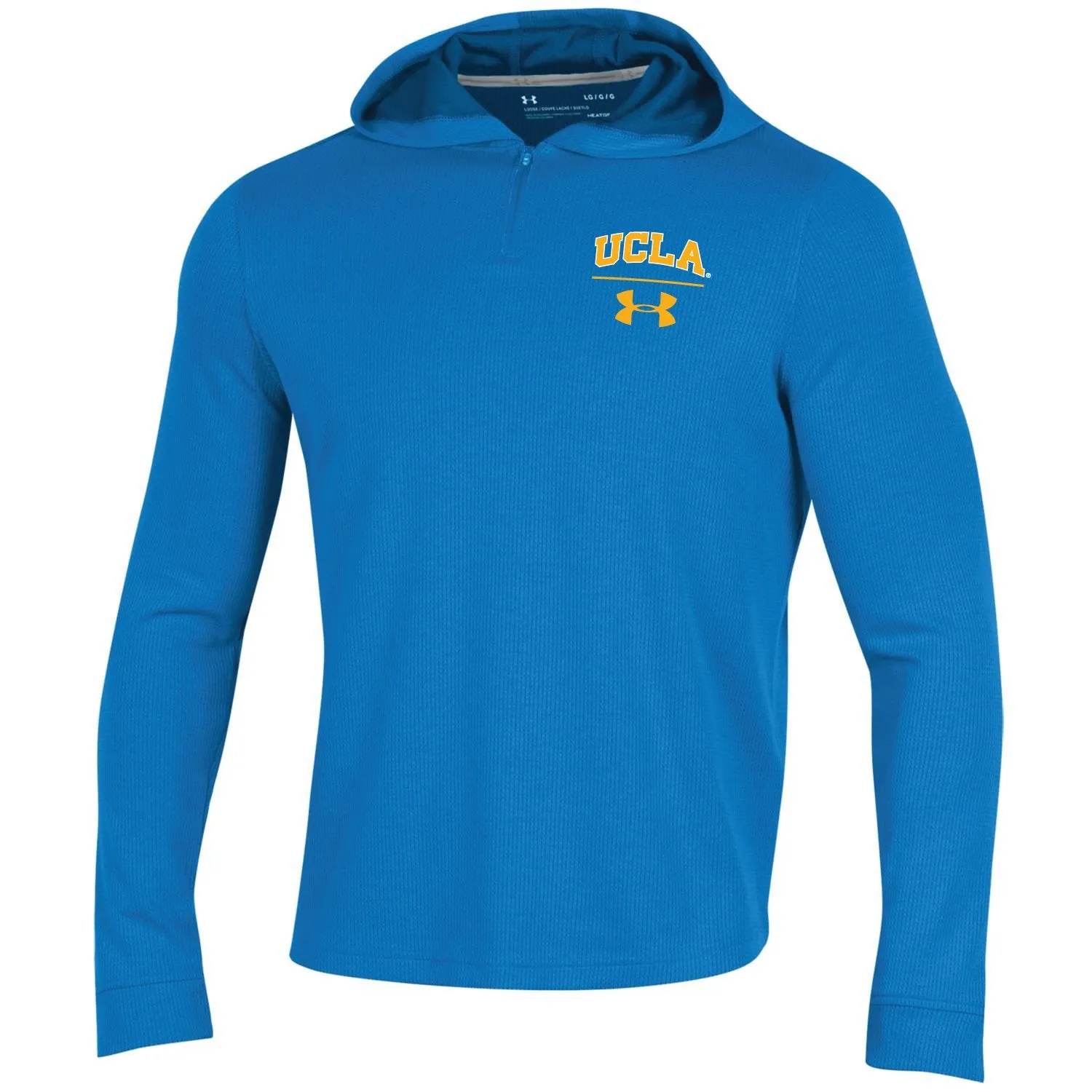 UCLA Bruins Under Armour Powder Keg Blue 1/4 Zip Sideline Waffle Hoodie Pullover