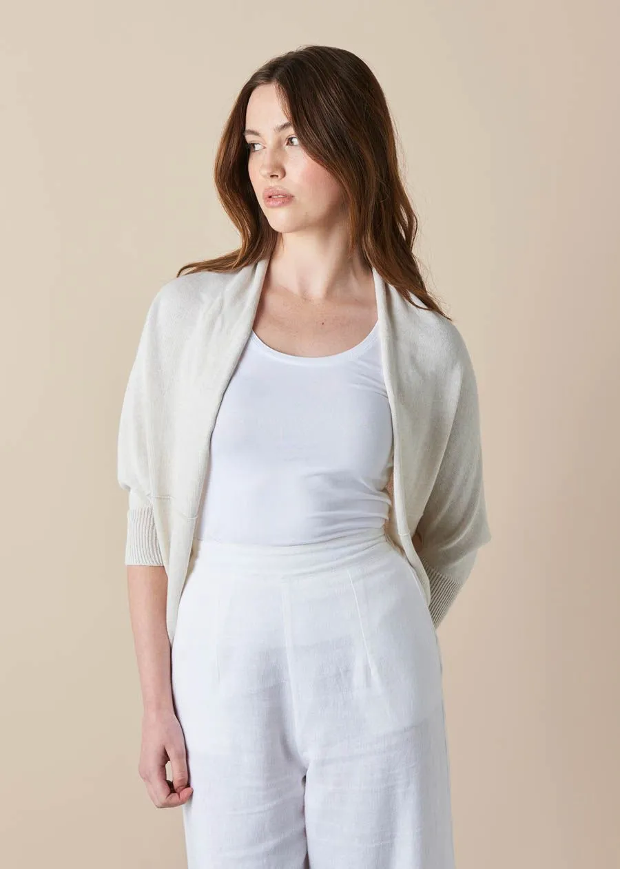 Uimi Clara Egyptian Cotton Shrug Chalk