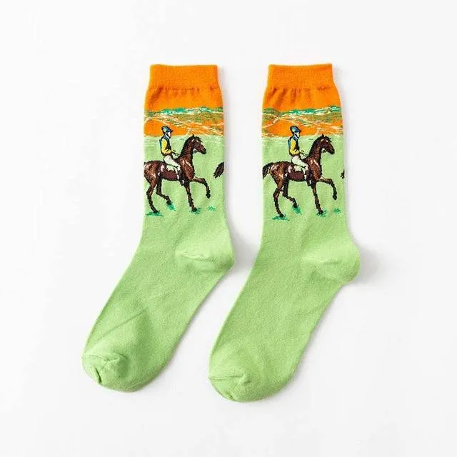 Unique Artistic Novelty Socks - Perfect for Men and Women Seeking Fun and Fashionable Footwear