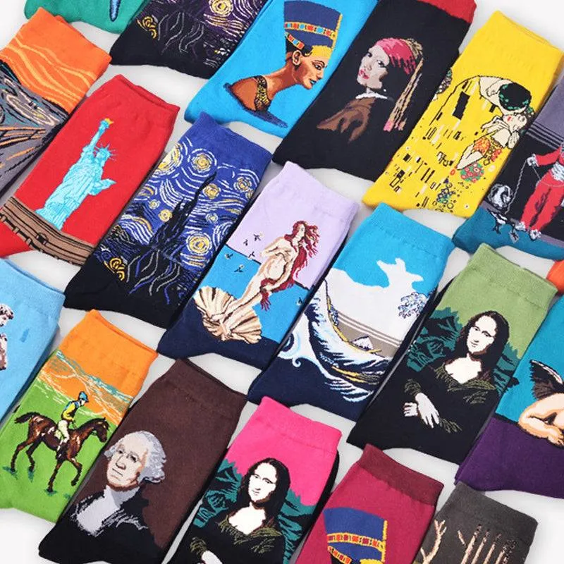 Unique Artistic Novelty Socks - Perfect for Men and Women Seeking Fun and Fashionable Footwear