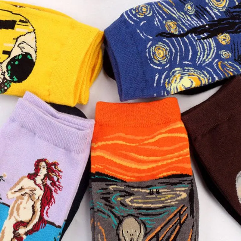 Unique Artistic Novelty Socks - Perfect for Men and Women Seeking Fun and Fashionable Footwear