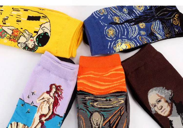 Unique Artistic Novelty Socks - Perfect for Men and Women Seeking Fun and Fashionable Footwear