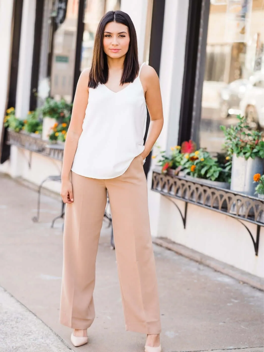 White Silky Camisole Top