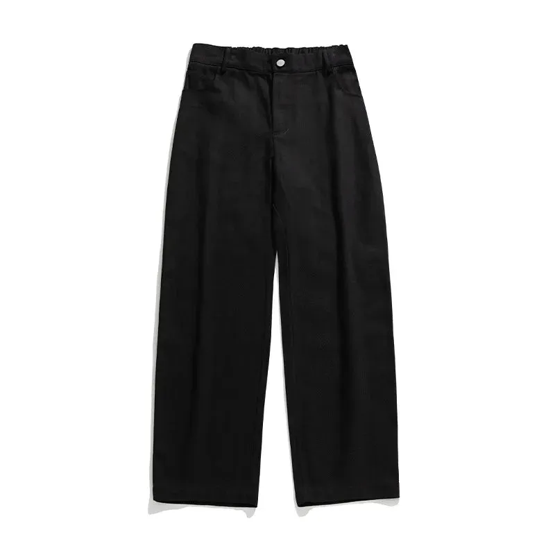 WIAOFELLAS -  Mens Cargo Pants 100% Cotton Loose Overalls Autumn Winter Wide-leg Trend Y2k Casual Solid color Pants Womens Trousers