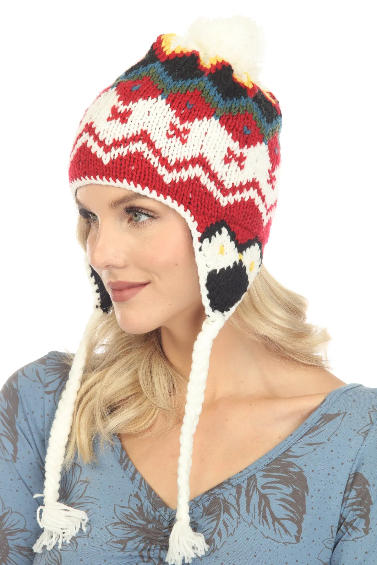 winter knit Snowboarding hat with pom pom