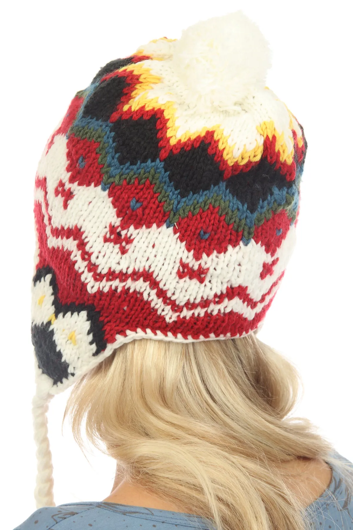 winter knit Snowboarding hat with pom pom