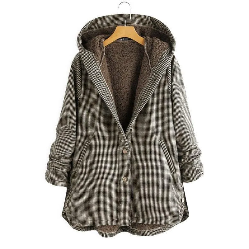 Women's Plaid Loose Plus Coat