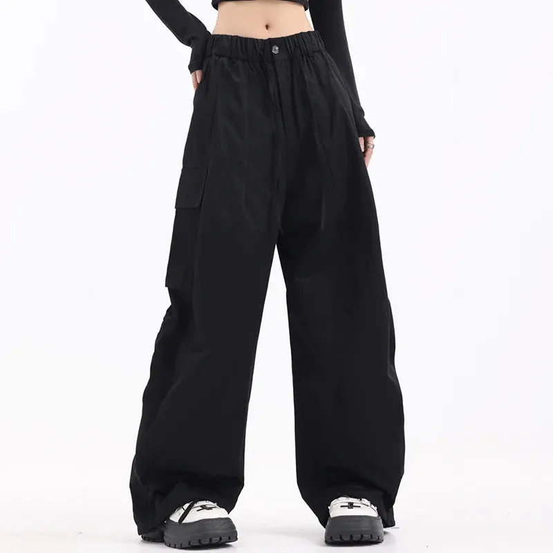 Women's Pull-On Wide Leg Baggy Cargo Pants