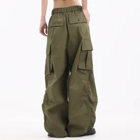 Women's Pull-On Wide Leg Baggy Cargo Pants