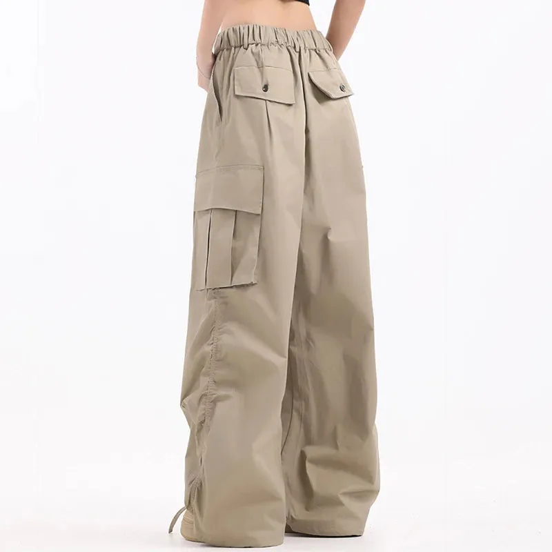 Women's Pull-On Wide Leg Baggy Cargo Pants