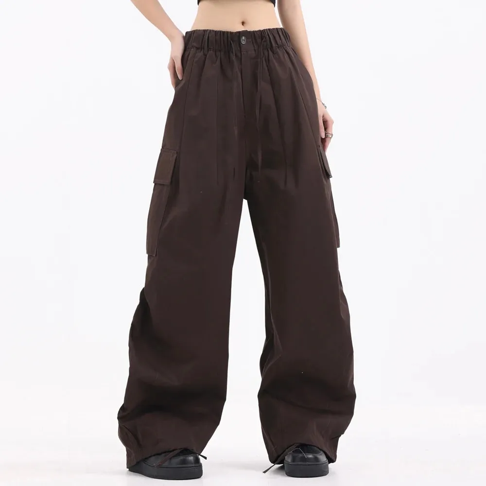 Women's Pull-On Wide Leg Baggy Cargo Pants